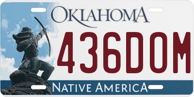 OK license plate 436DOM