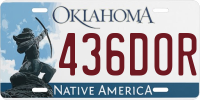 OK license plate 436DOR