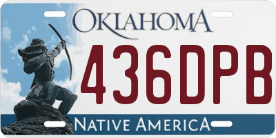 OK license plate 436DPB