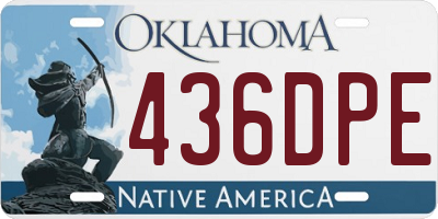 OK license plate 436DPE