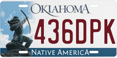 OK license plate 436DPK
