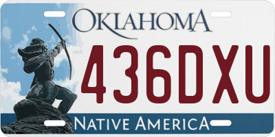 OK license plate 436DXU