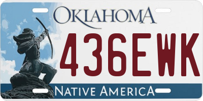 OK license plate 436EWK
