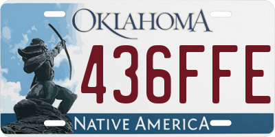OK license plate 436FFE