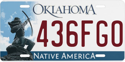 OK license plate 436FGO
