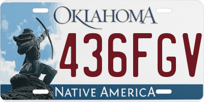 OK license plate 436FGV