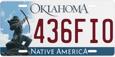 OK license plate 436FIO