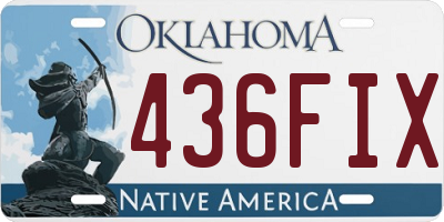 OK license plate 436FIX
