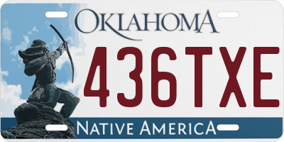 OK license plate 436TXE