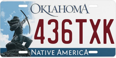 OK license plate 436TXK
