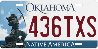 OK license plate 436TXS