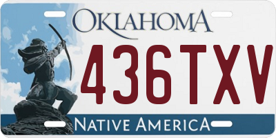 OK license plate 436TXV