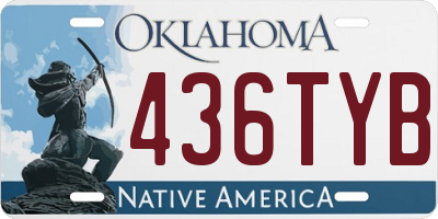 OK license plate 436TYB