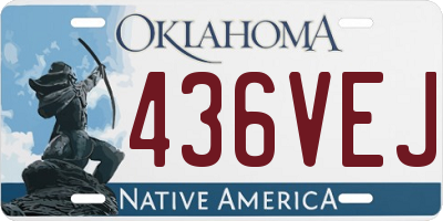 OK license plate 436VEJ