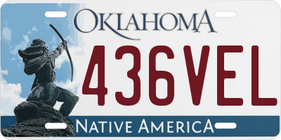 OK license plate 436VEL