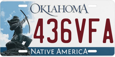 OK license plate 436VFA