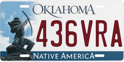 OK license plate 436VRA