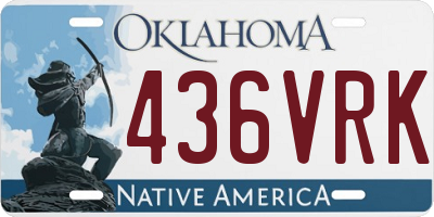OK license plate 436VRK