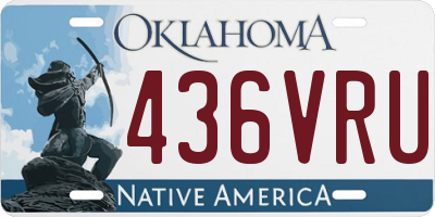 OK license plate 436VRU