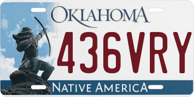 OK license plate 436VRY