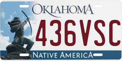 OK license plate 436VSC