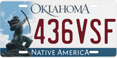 OK license plate 436VSF