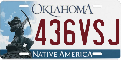 OK license plate 436VSJ