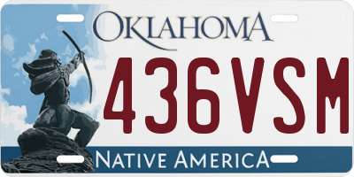 OK license plate 436VSM