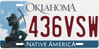 OK license plate 436VSW