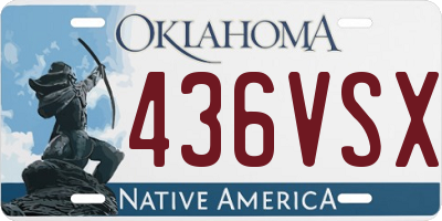 OK license plate 436VSX