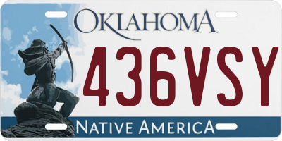 OK license plate 436VSY