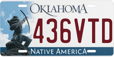 OK license plate 436VTD