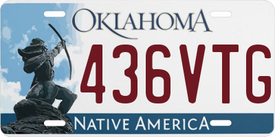 OK license plate 436VTG