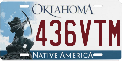 OK license plate 436VTM