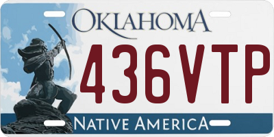 OK license plate 436VTP