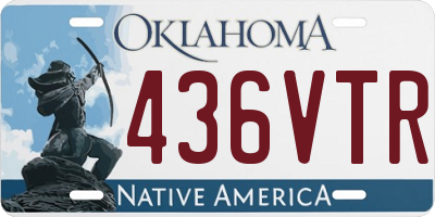 OK license plate 436VTR