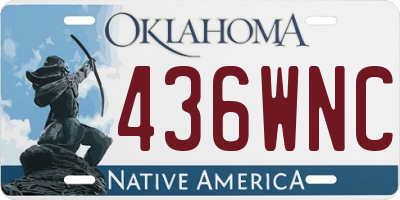 OK license plate 436WNC