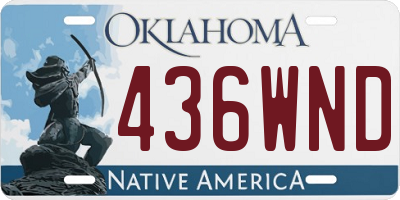OK license plate 436WND