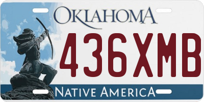 OK license plate 436XMB