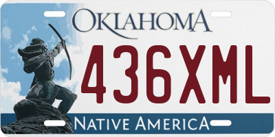 OK license plate 436XML
