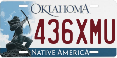 OK license plate 436XMU