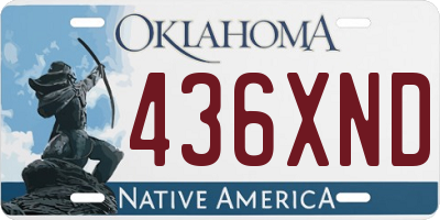 OK license plate 436XND