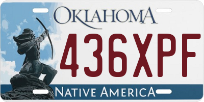 OK license plate 436XPF
