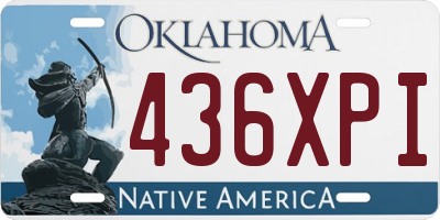 OK license plate 436XPI
