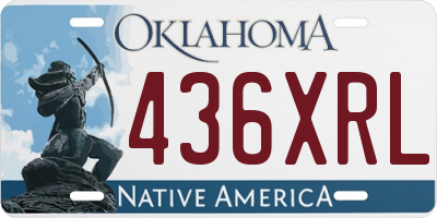 OK license plate 436XRL