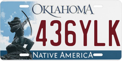 OK license plate 436YLK