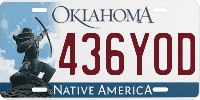 OK license plate 436YOD