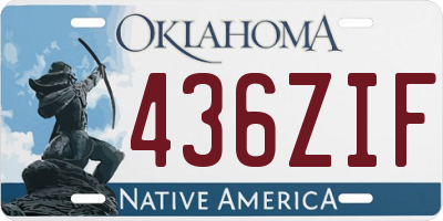 OK license plate 436ZIF
