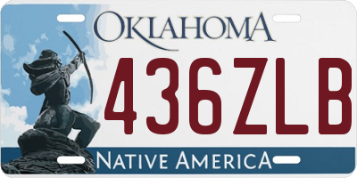 OK license plate 436ZLB