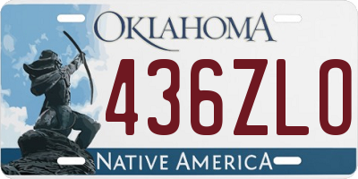 OK license plate 436ZLO